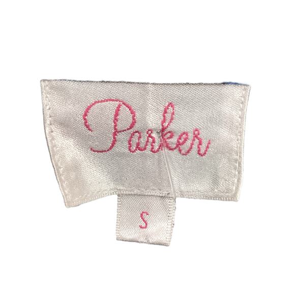 Parker Dress Women’s Size S High - Low Silk V-Neck Sleeveless Blue Green Yellow - Picture 5 of 5